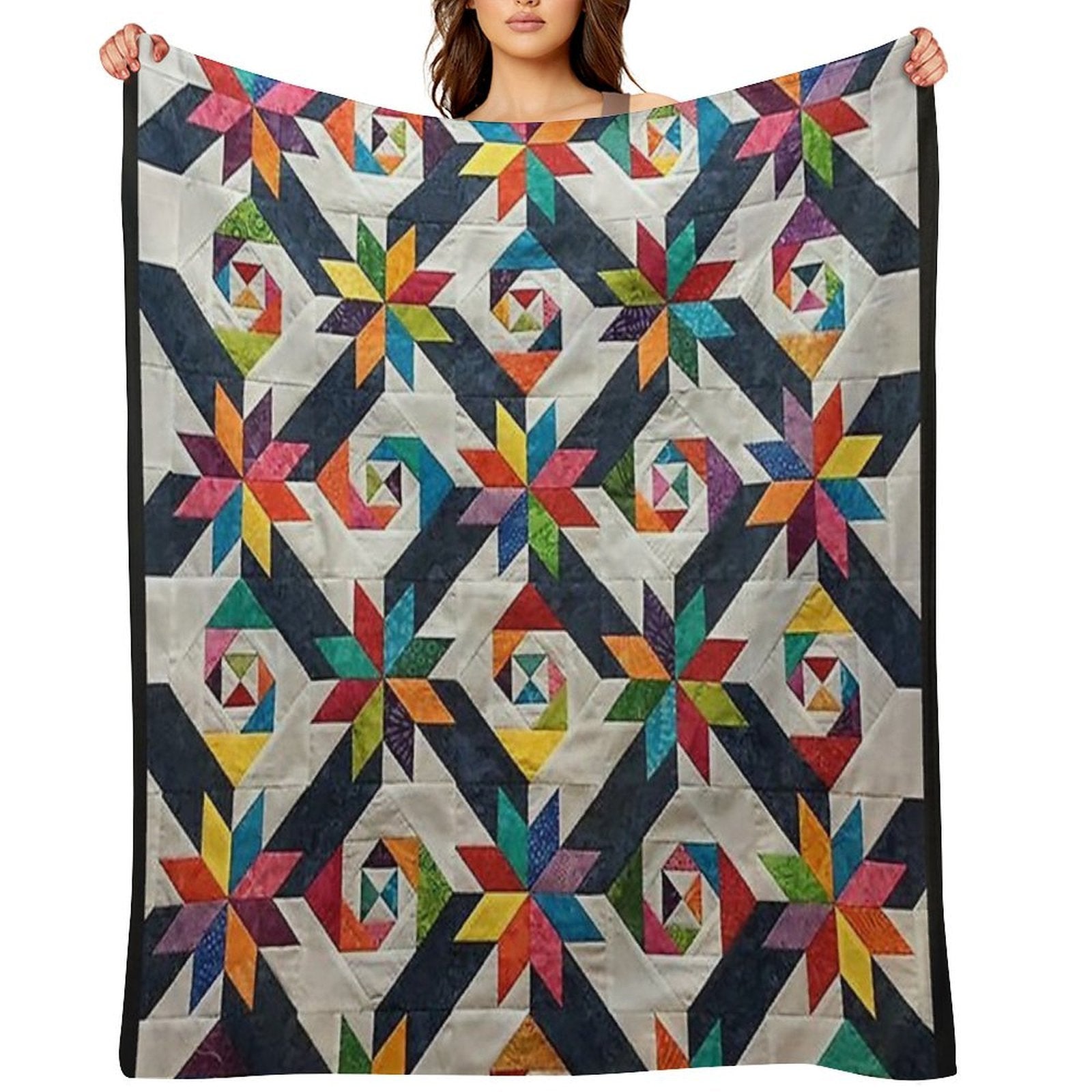 Quilt,patchwork Quilt,quilt Pattern,pennsylvannia Dutch Quilt,lancaster Pa,star Quilt,farmhouse Style Premium Throw Blanket