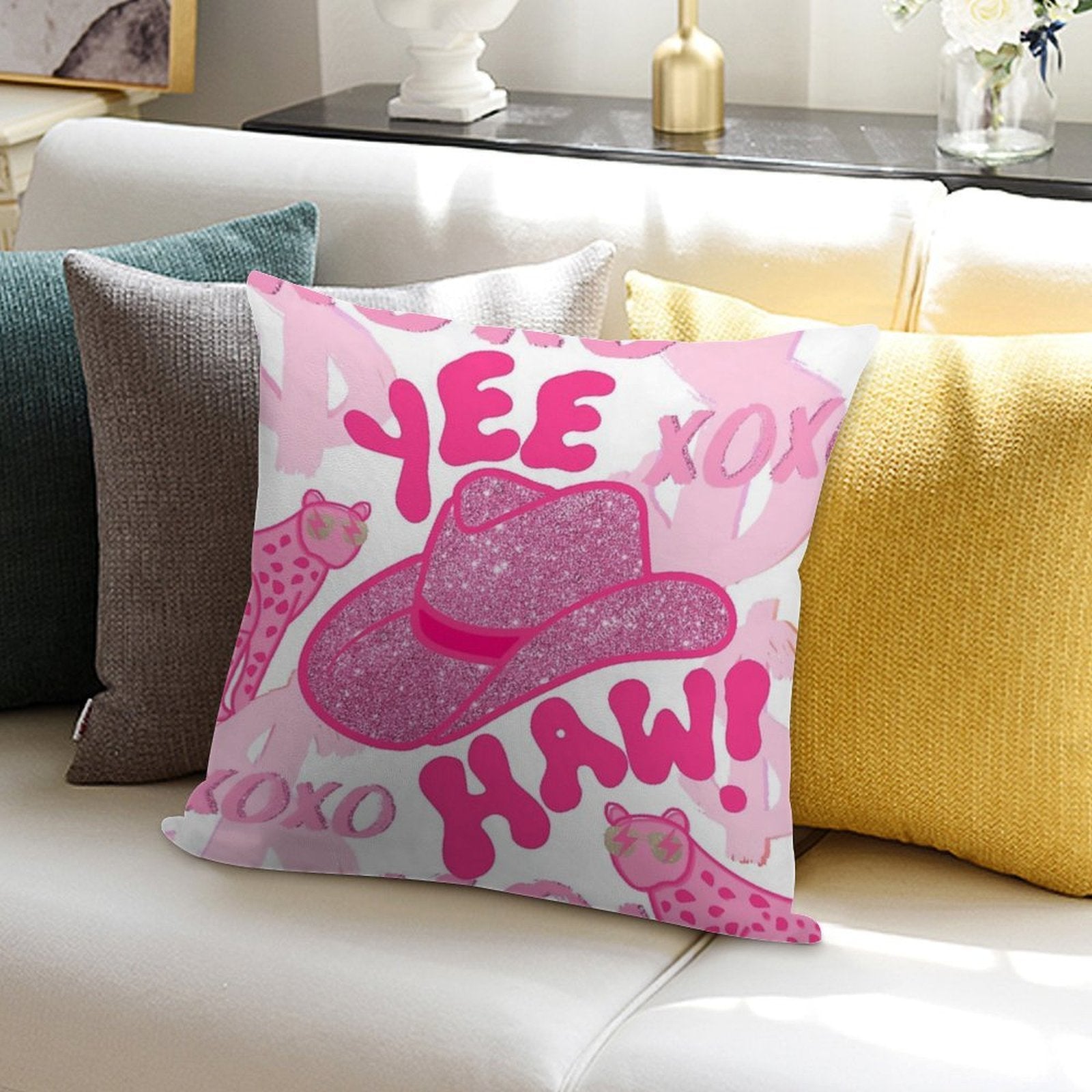 YEEHAW! Soft Ultra-Soft Texture Throw Pillow