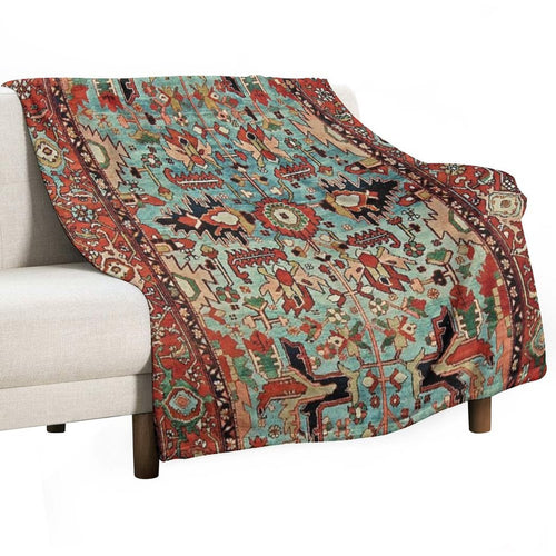 Antique Heriz Persian Carpet Print Lightweight Throw Blanket