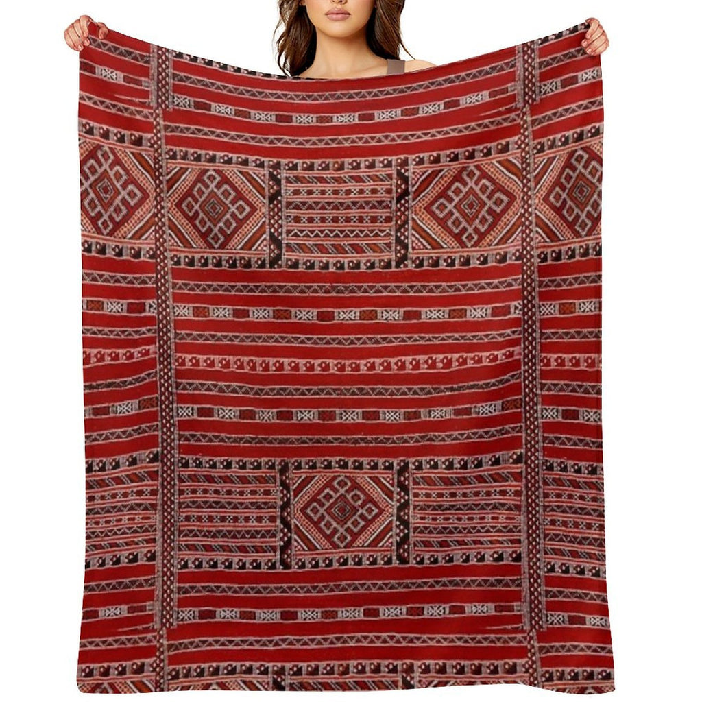 Vintage Moroccan Pattern - Warm Palette Multi-functional Throw Blanket