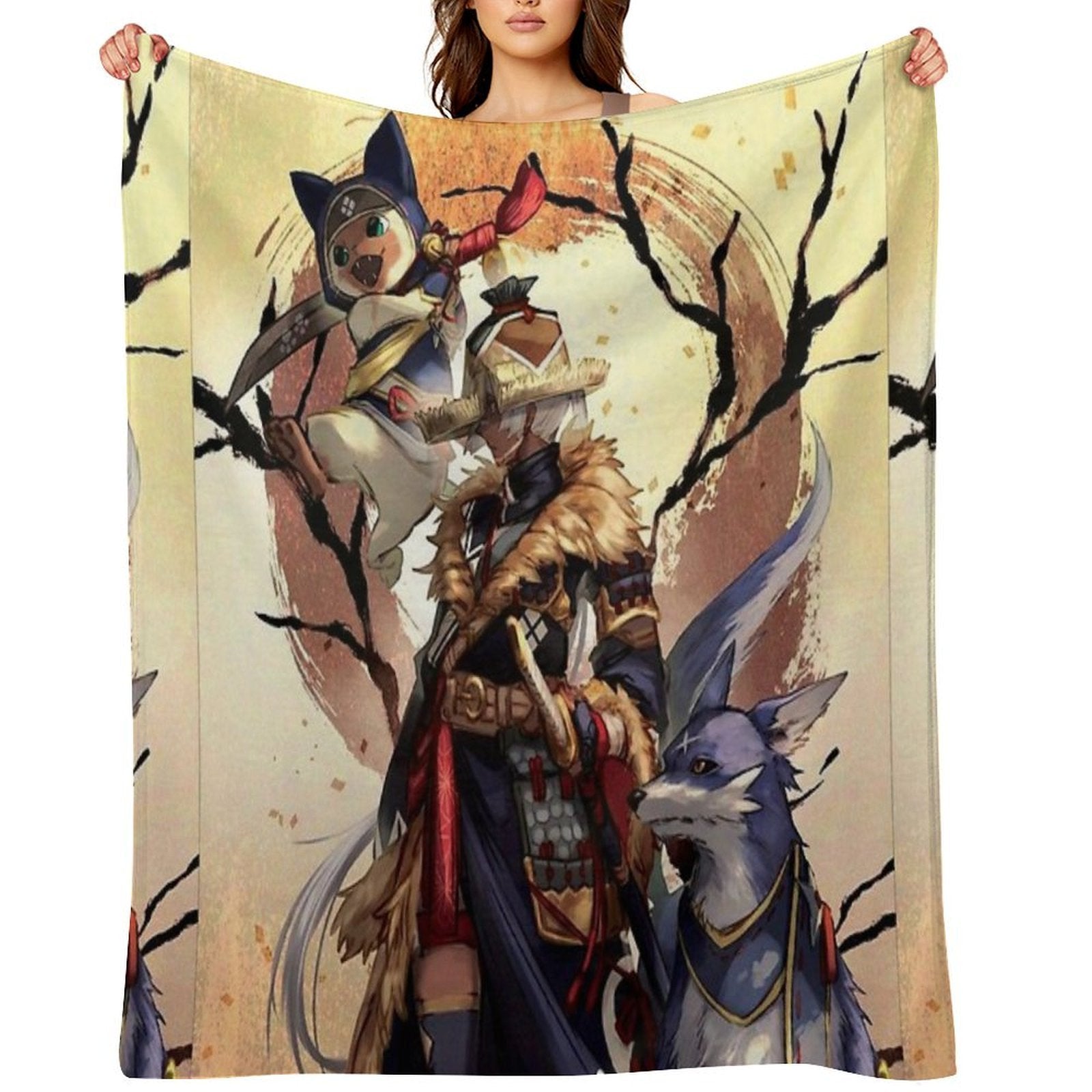 Monster Hunter Rise Multi-functional Throw Blanket