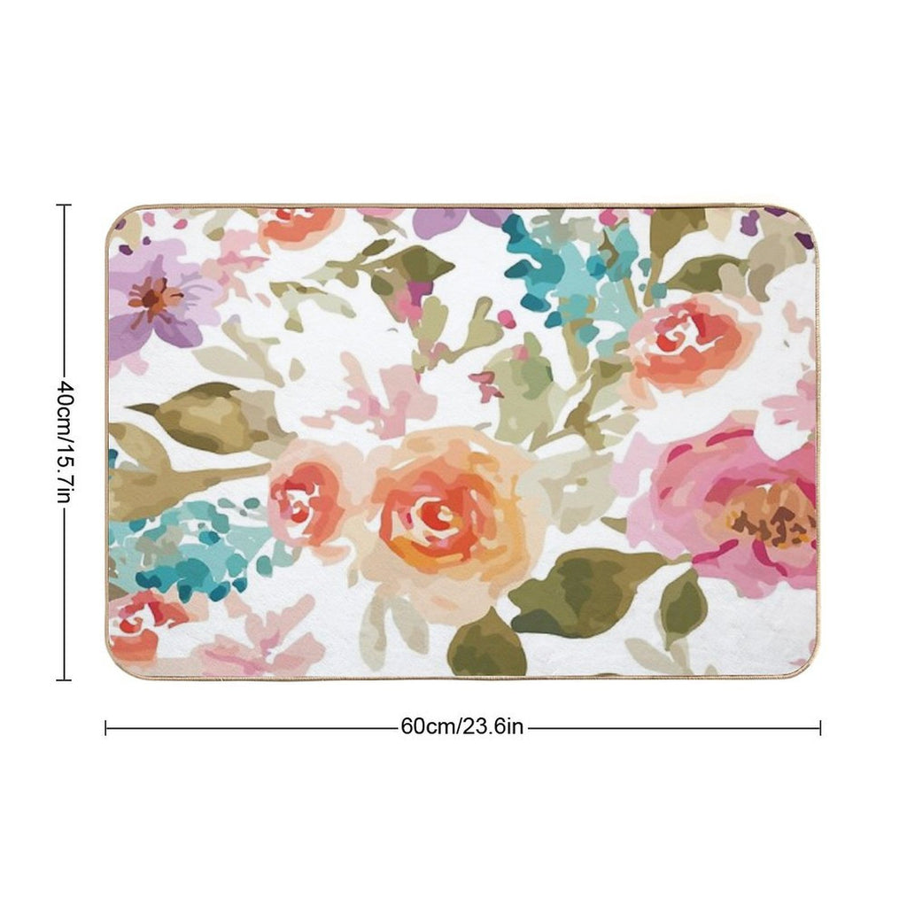 Flower Print Shower Curtain  Versatile Bath Mat