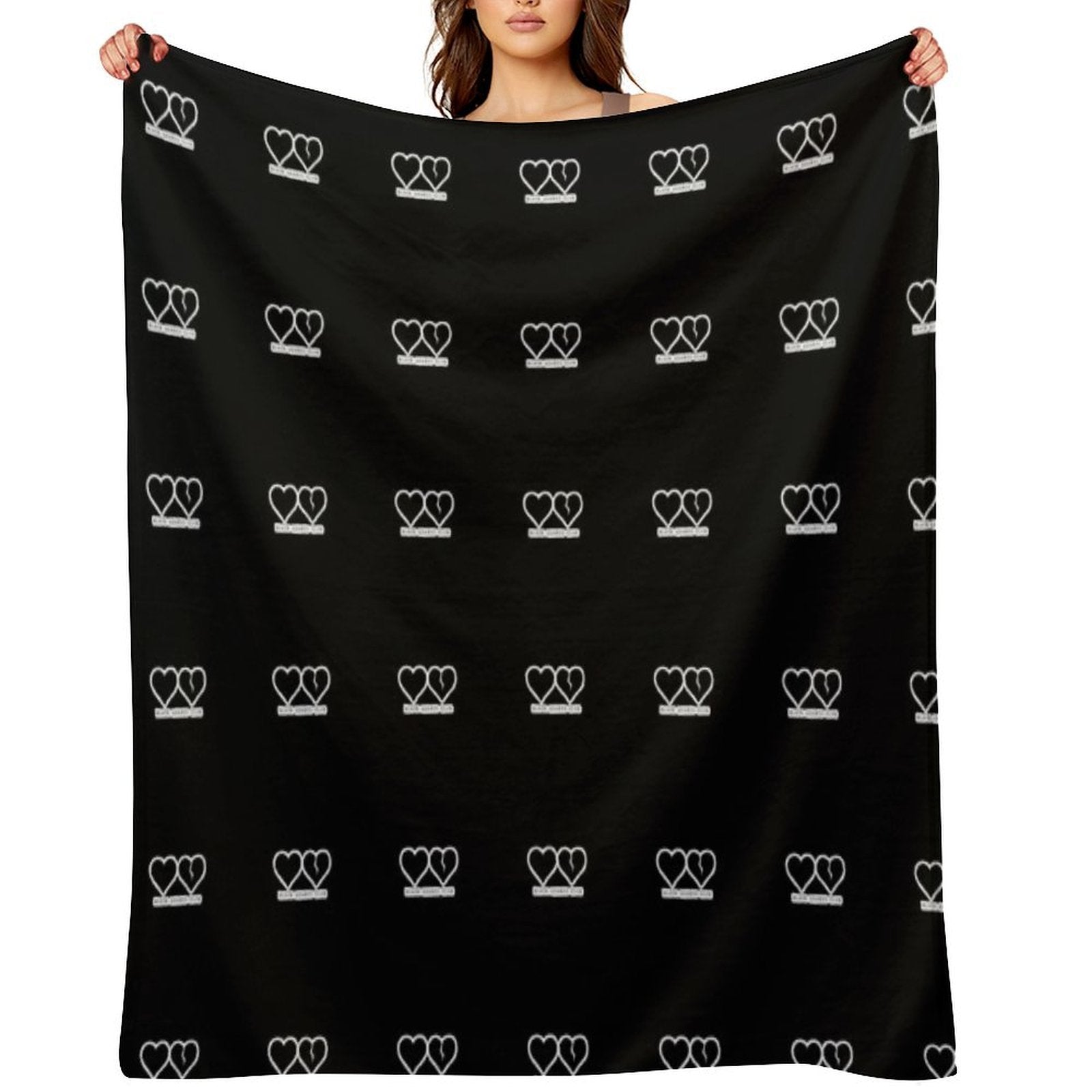 Black Hearts Club Yungblud Design Easy Care Throw Blanket