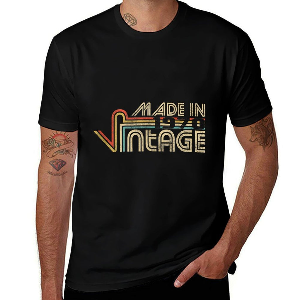 50th Birthday Gift Idea. Vintage 1970  Oversized Silhouette T-Shirt