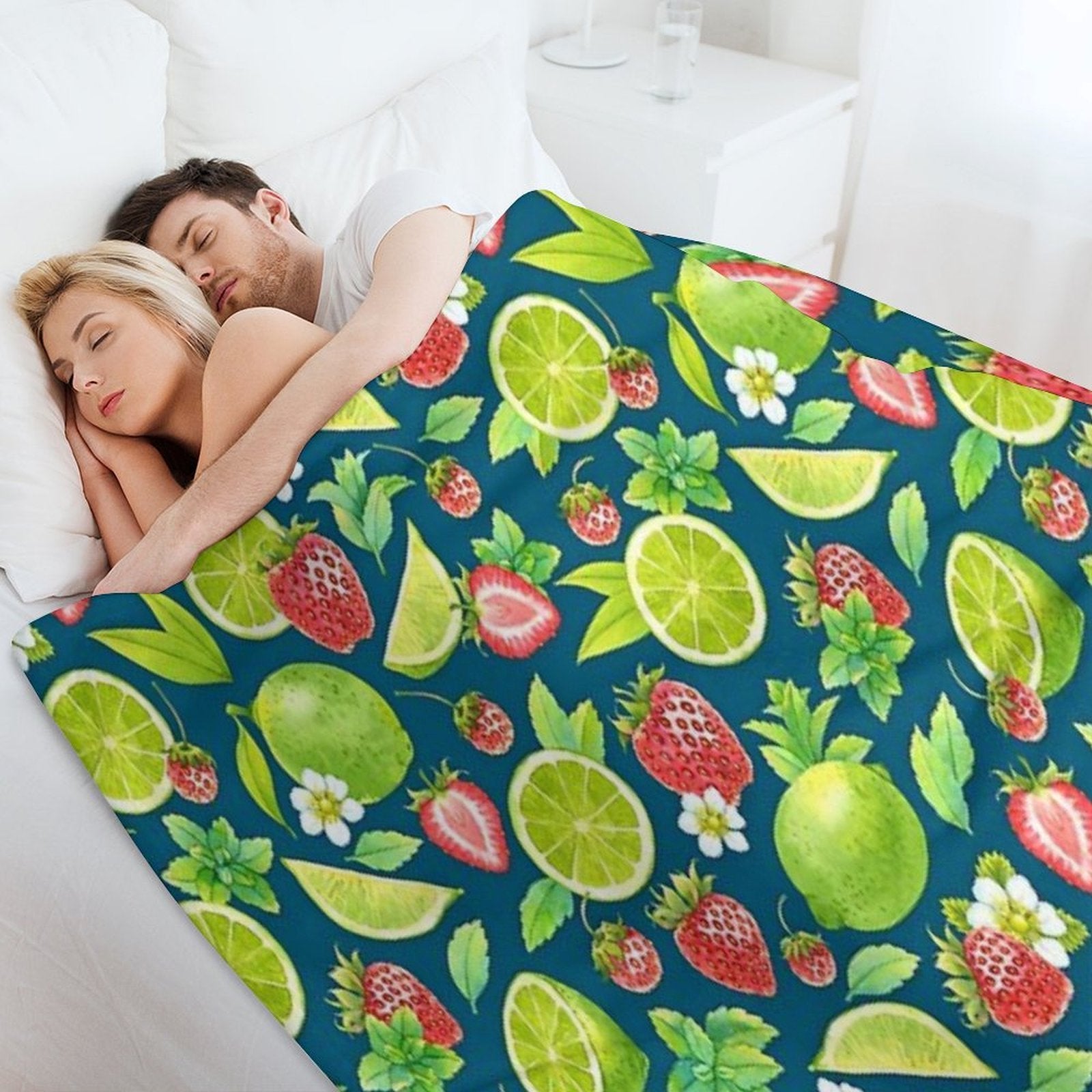 Strawberry And Lime Premium Throw Blanket