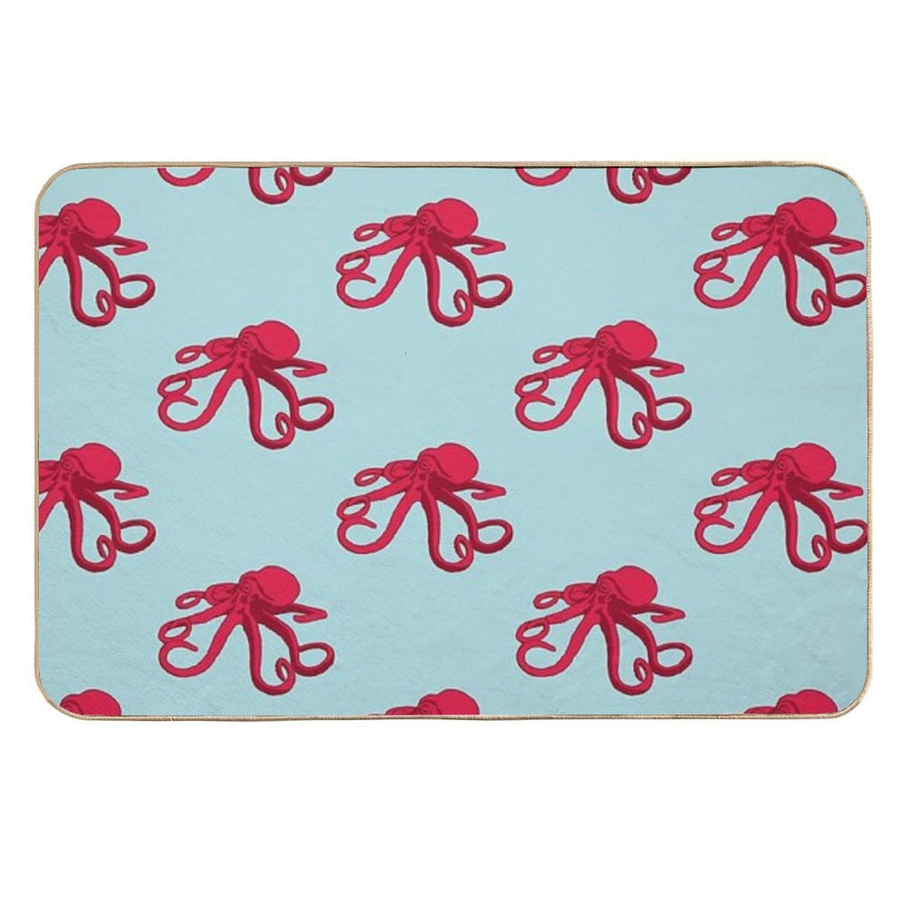 Red Octopus  Absorbent Bath Mat