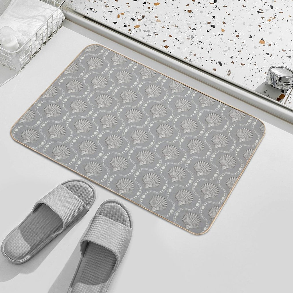 Scallops And Spots Neutral Mocha And Sepia Brown  Pet-Safe Bath Mat