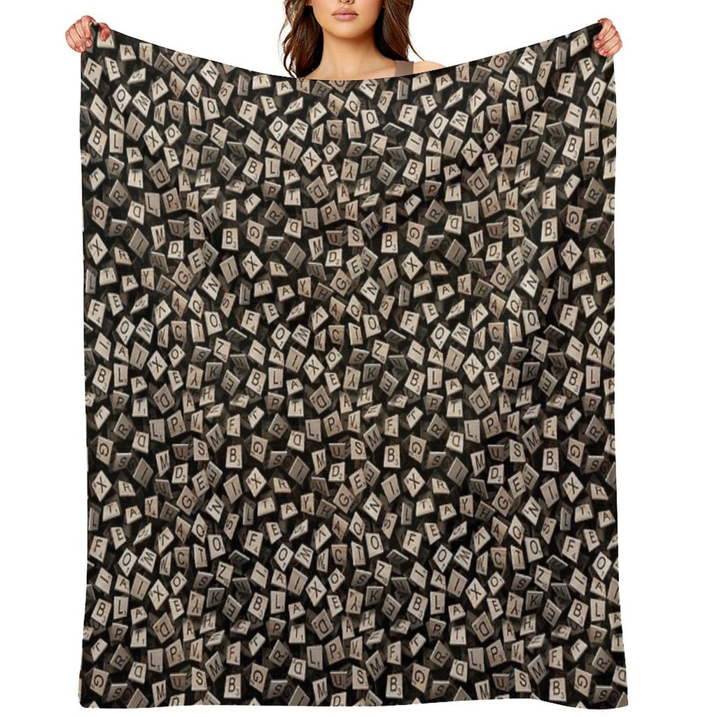 Scrabble Tile Madness Pattern Wrinkle-free Throw Blanket