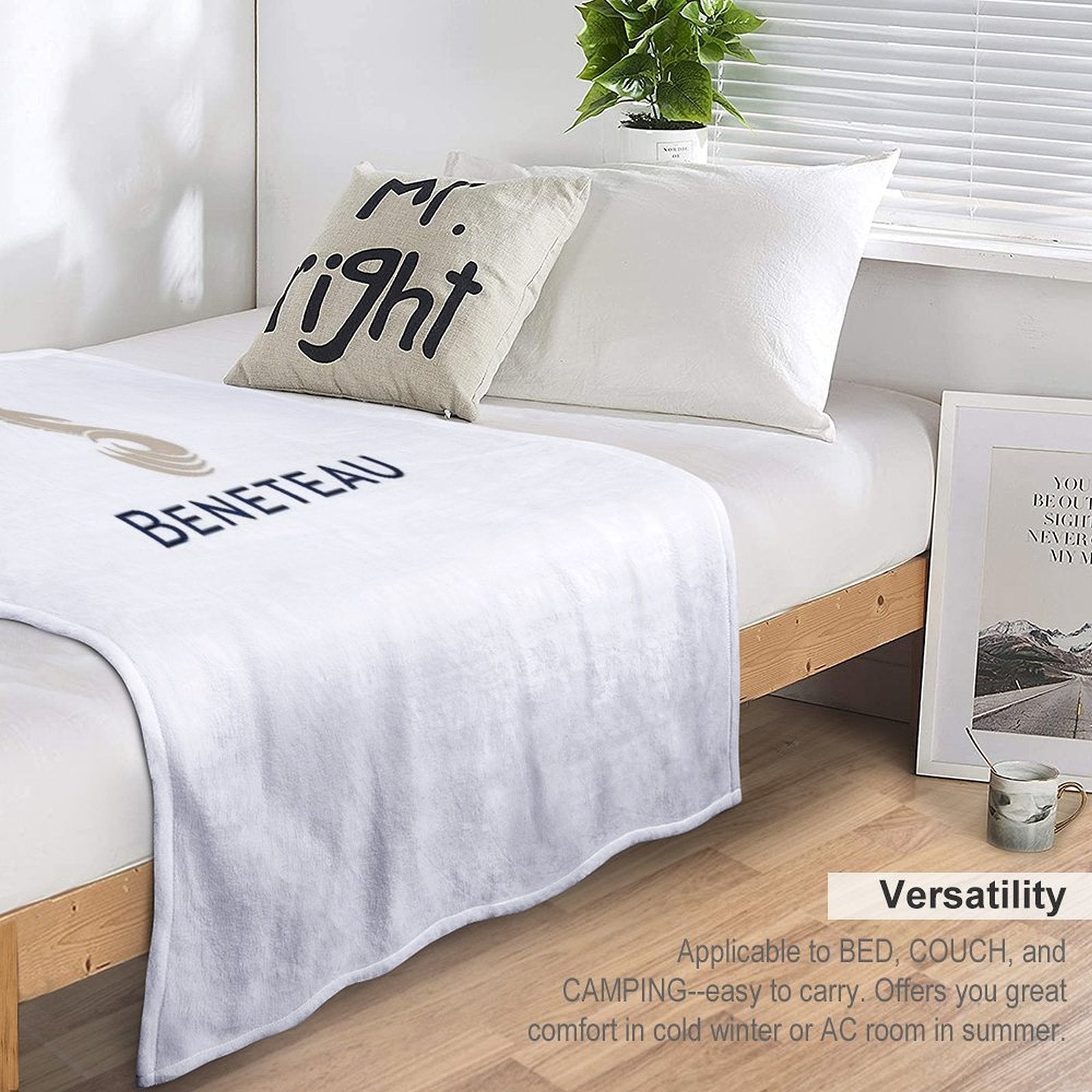 Beneteau Yachts Logo Fishing Versatility Throw Blanket