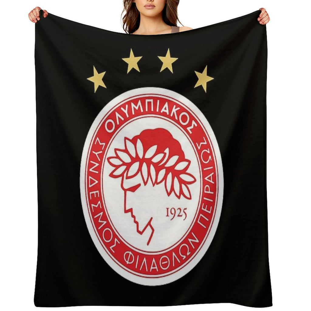Vintage Best Champions Olympiacos FC Logo Essential Shrink-resistant Throw Blanket