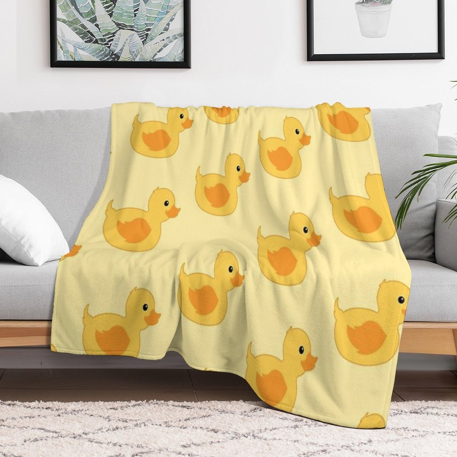Rubber Duck Wrinkle-free Throw Blanket