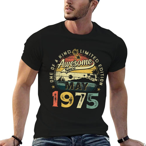 50 Years Old Vintage May 1975 Retro 50th Birthday Men Women  Trendy Pattern T-Shirt