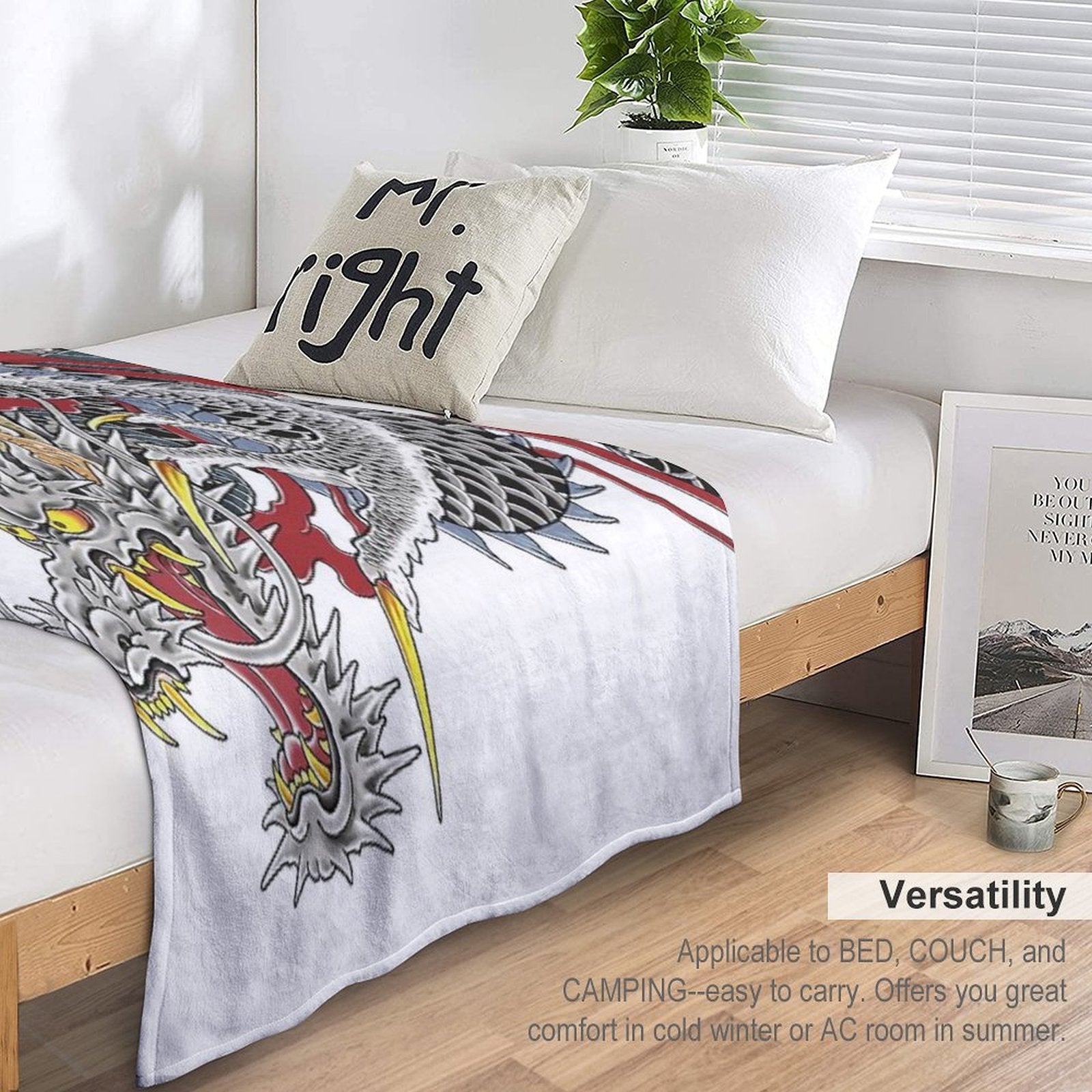 Kazuma Kiryu Dragon Tattoo Horizontal Premium Throw Blanket