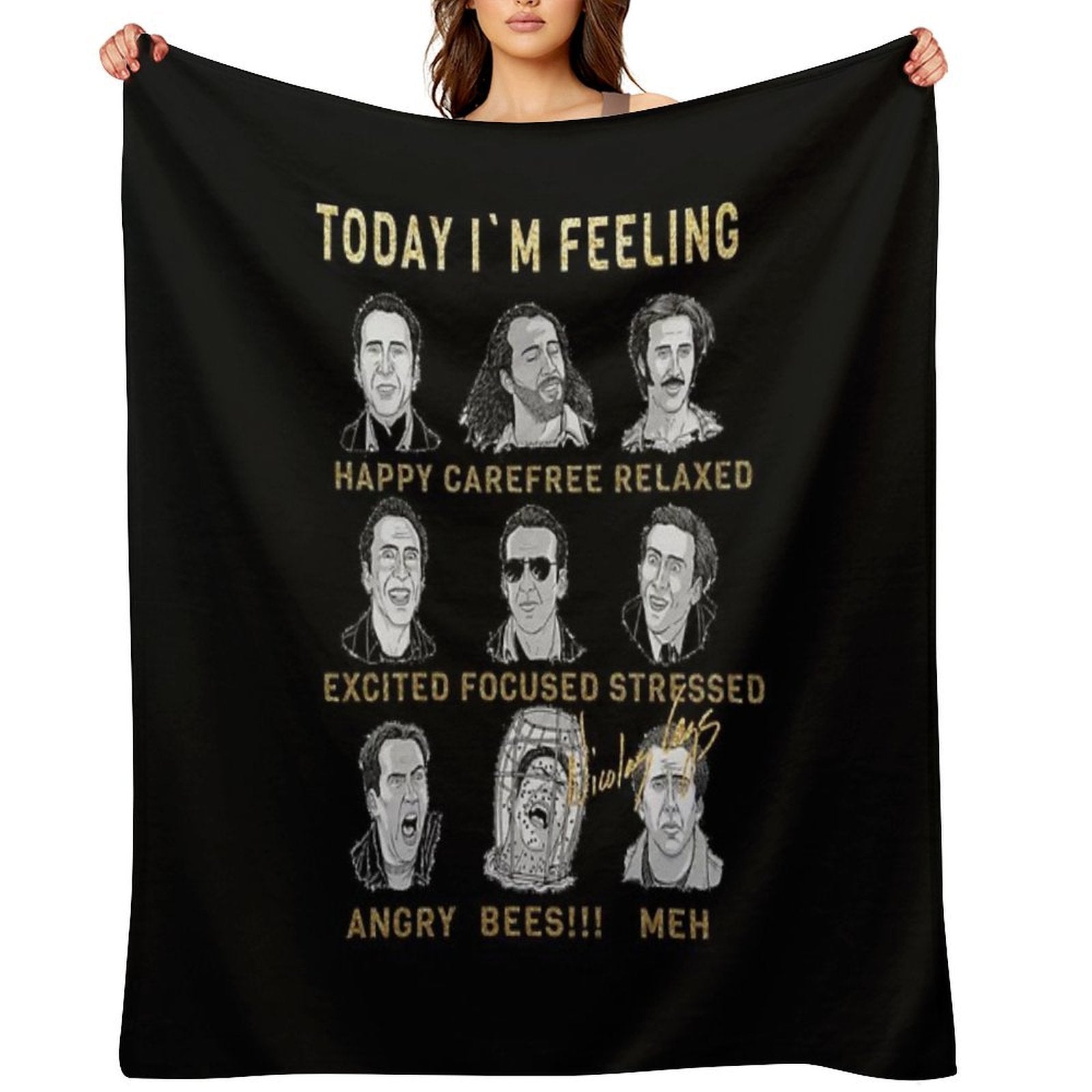 Nicholas Cage - Nicolas Cage - Nick Cage - Nic Cage Eco-conscious Throw Blanket