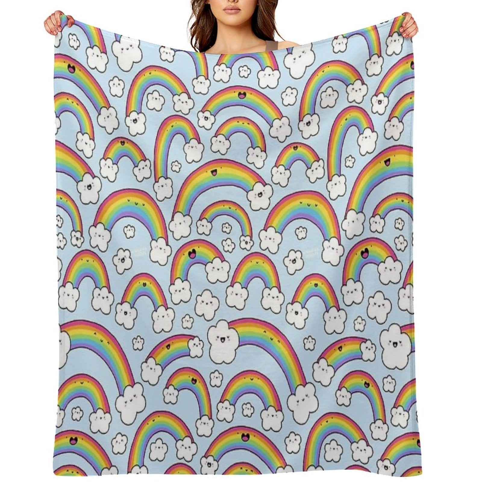 Rainbows Everywhere! Eco-conscious Throw Blanket