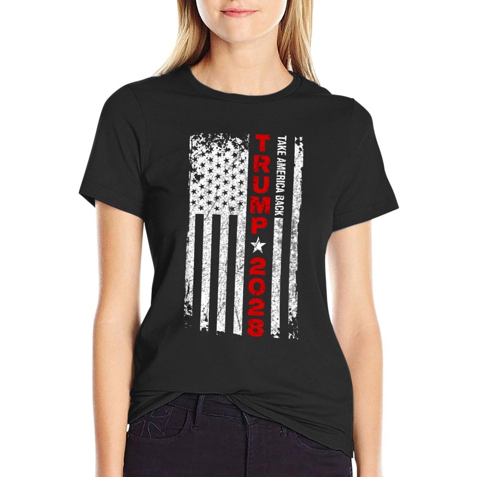 Donald Trump 2028 Take America Back Election American  Fade-proof Color T-Shirt