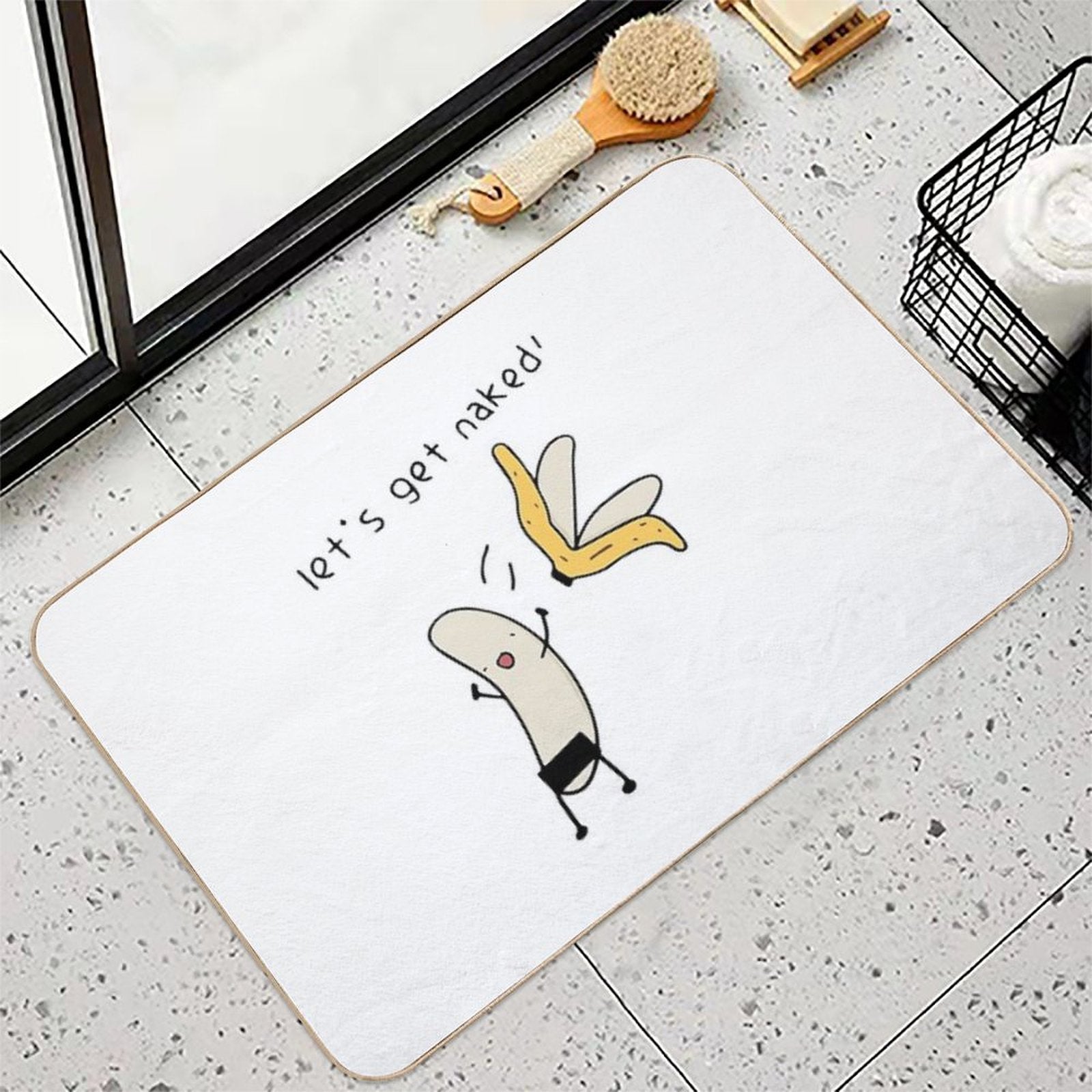 Let's Get Naked - Banana Undressing  Easy To Clean Bath Mat