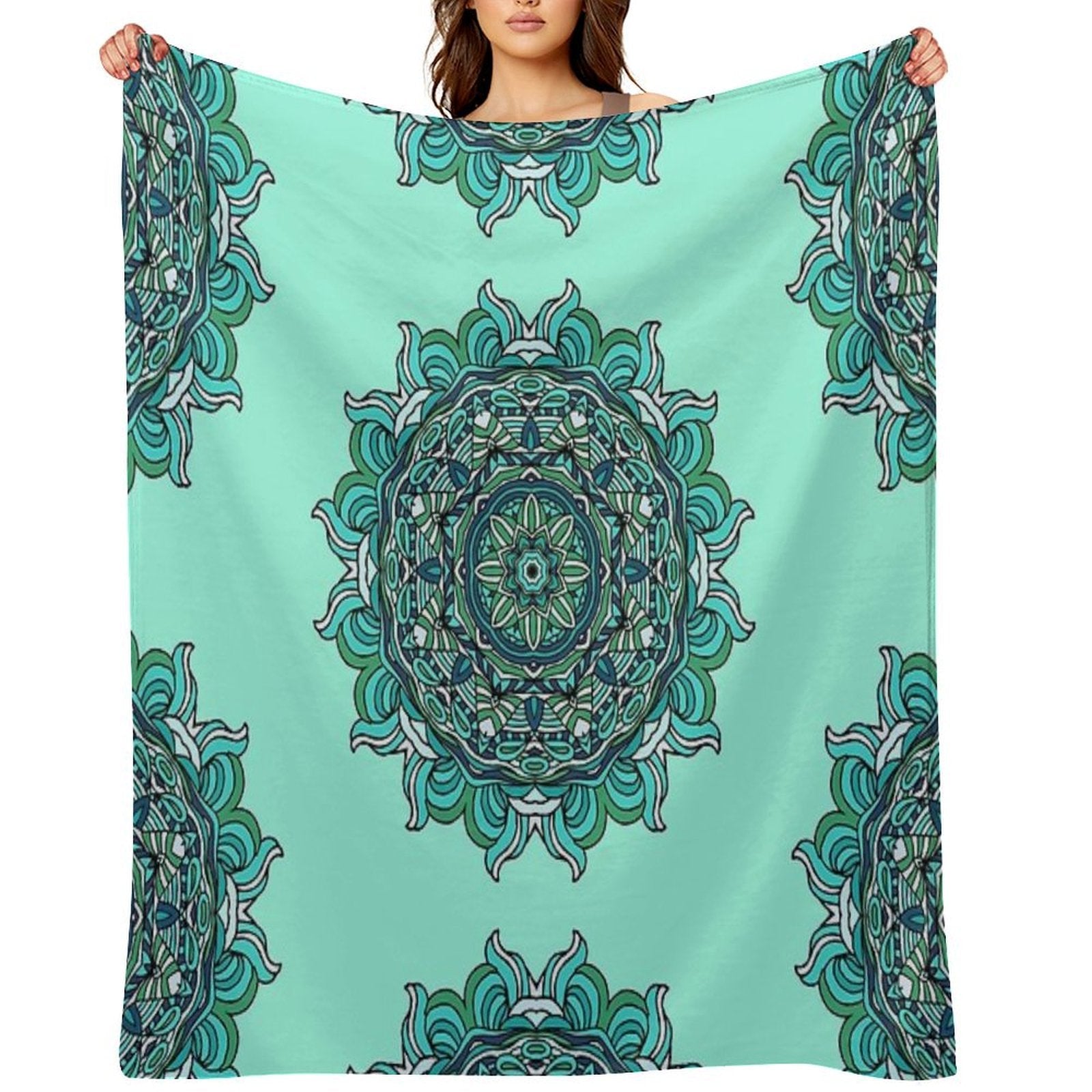 Blue Mandala Eco-conscious Throw Blanket