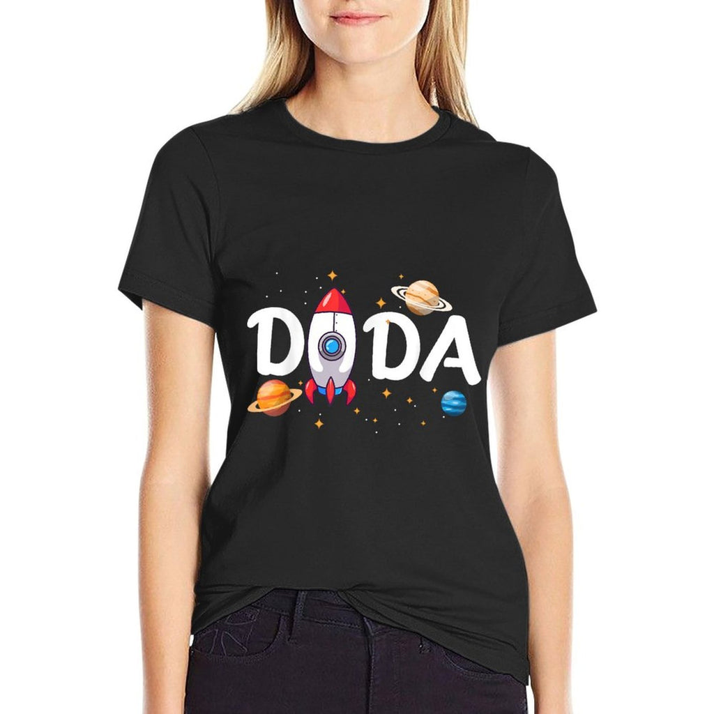 Dada of The Birthday Boy Space Astronaut 1st Birthday Family  Trendy Pattern T-Shirt