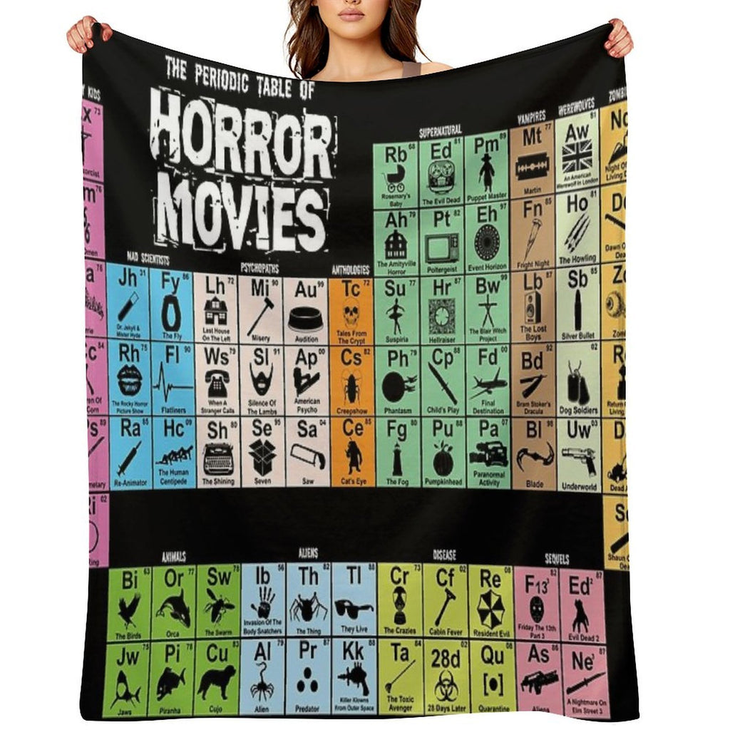 Periodic Table of Horror Movies Premium Throw Blanket