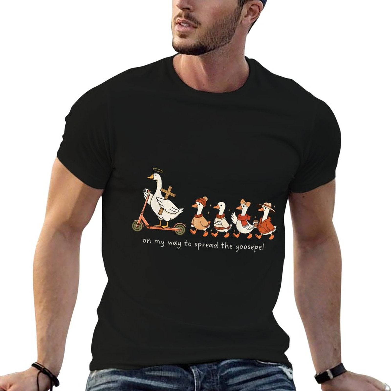 On My Way to Spread The Goosepel  Polyester Blend T-Shirt