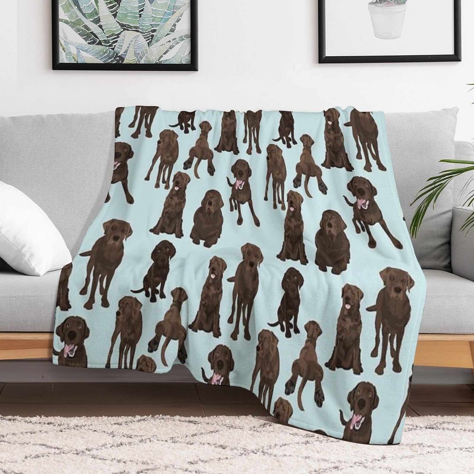 Chocolate Lab Quick-dry Throw Blanket
