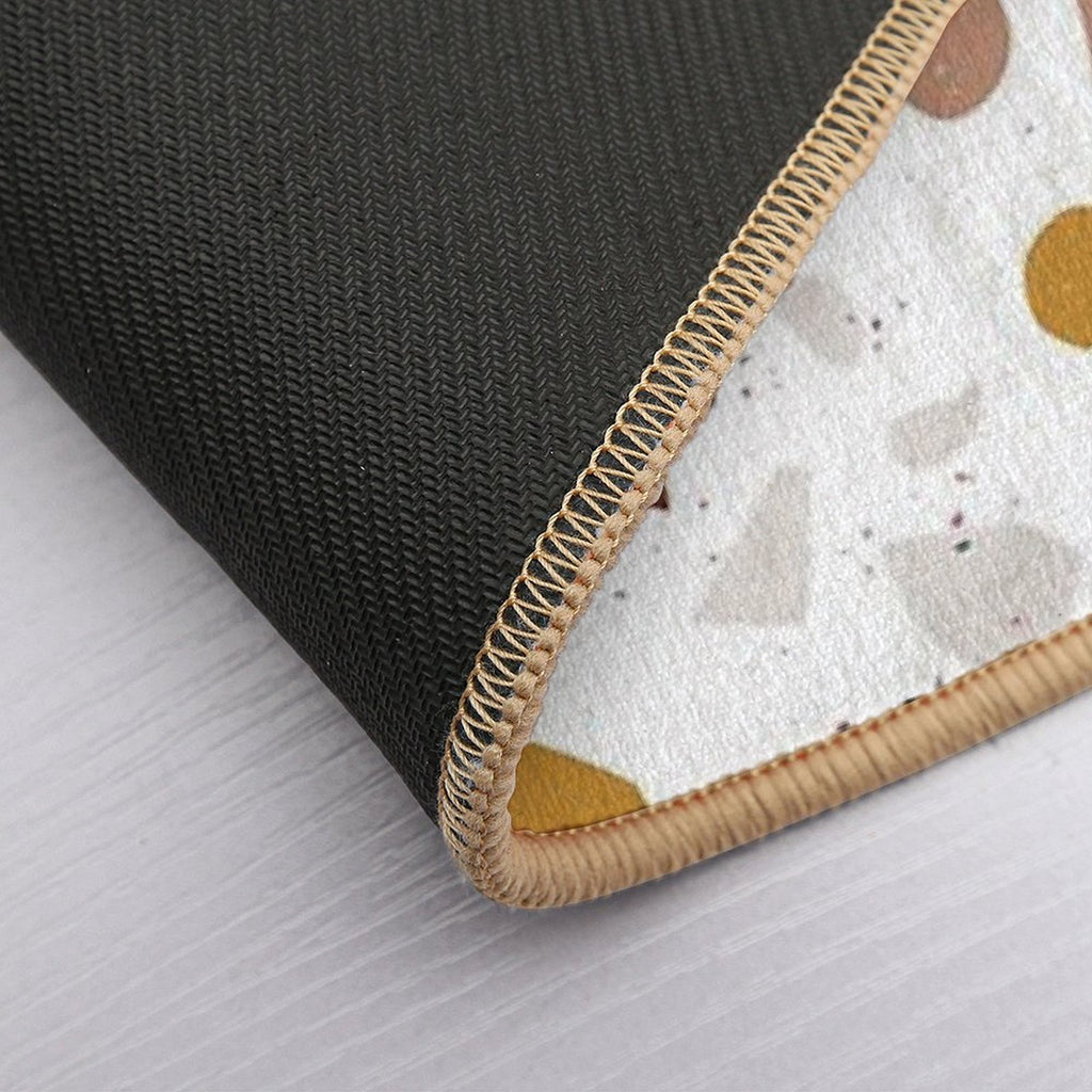 Terrazzo Stone Pattern (Terracotta + Mustard)  Slip-Resistant Bath Mat
