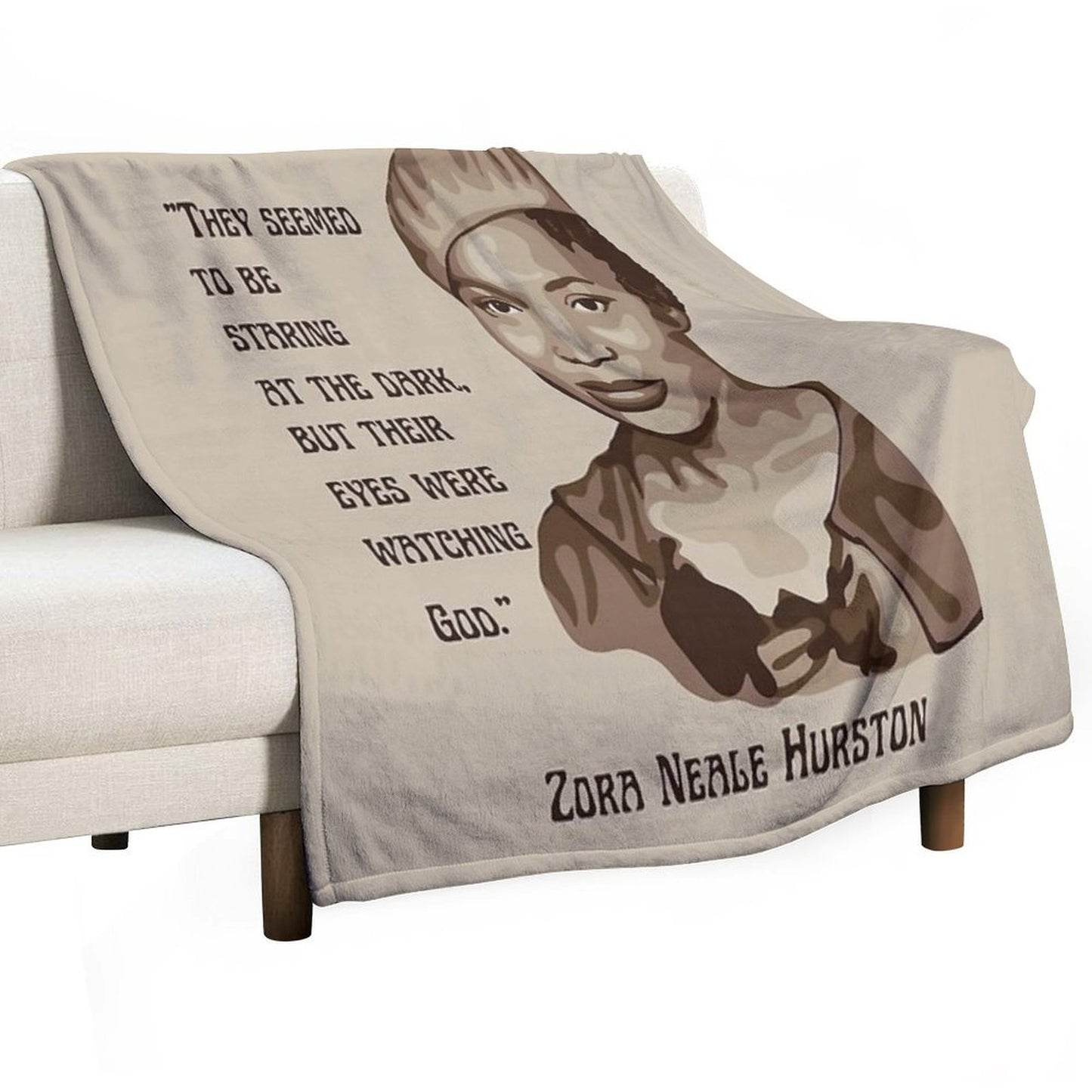 Zora Neale Hurston Portrait And Quote Plush Throw Blanket
