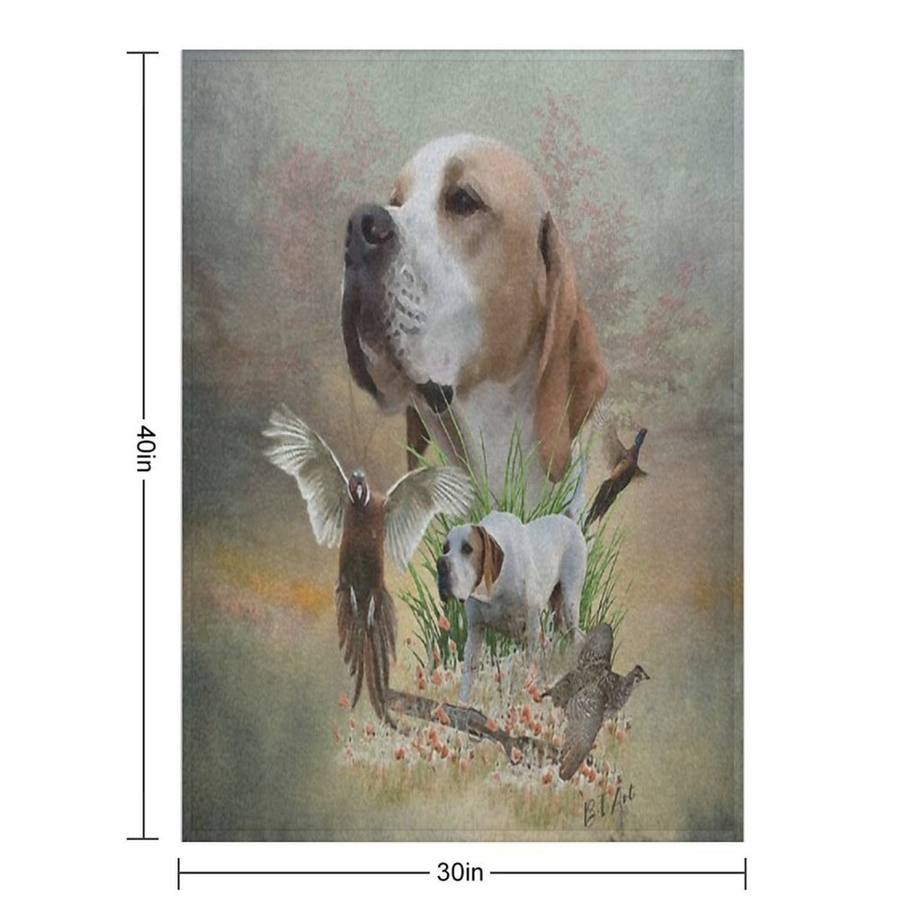 Pheasant Hunting with Pointers (Art) All-season Throw Blanket