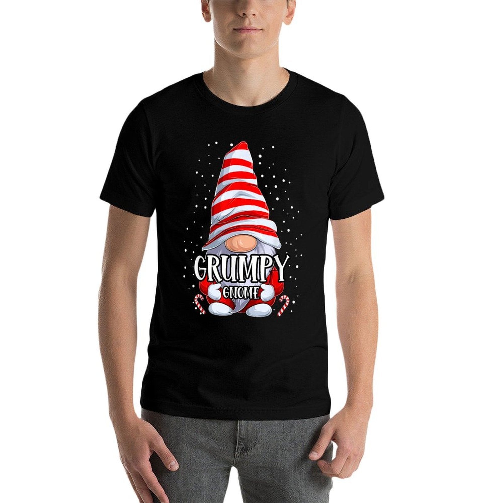Grumpy Gnome Christmas Pajamas Matching Family Group  Lightweight T-Shirt