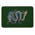 TIBETAN DRAGON RUG-green  Repositionable Bath Mat