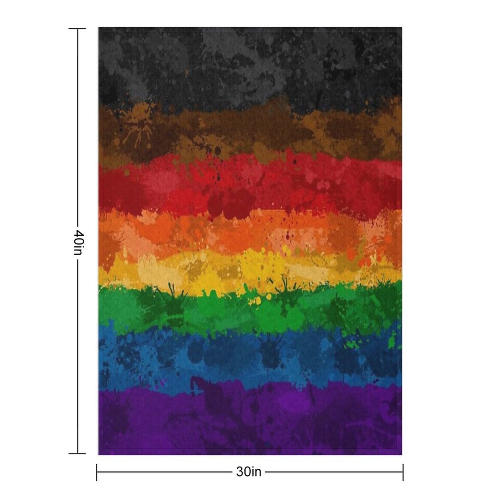 Abstract Paint Splatter Inclusive Rainbow Pride Flag Pattern Wrinkle-free Throw Blanket