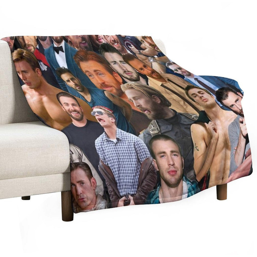 Chris Evans Collage Versatility Throw Blanket