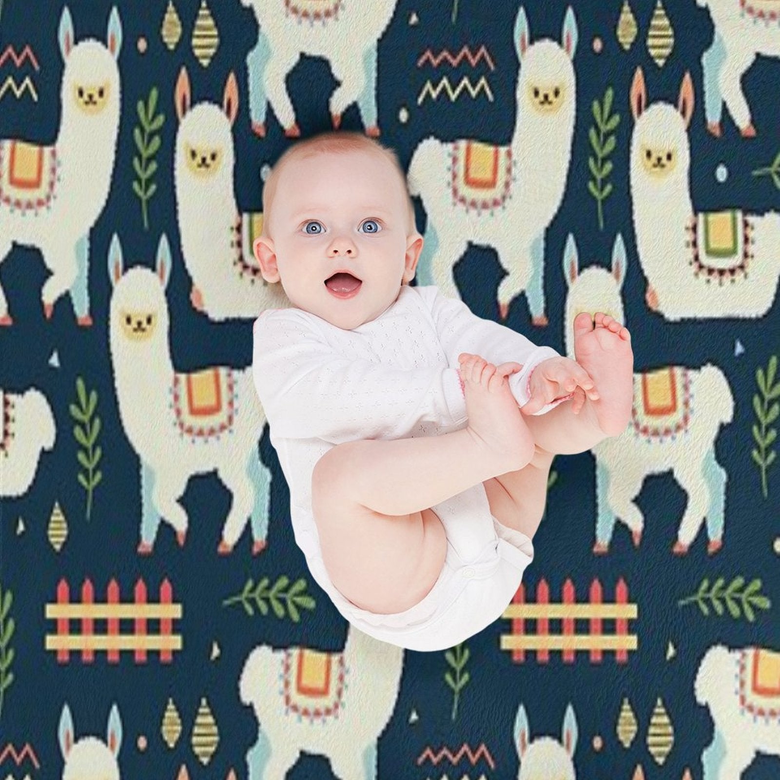Cute Alpaca Pattern Travel-friendly Throw Blanket
