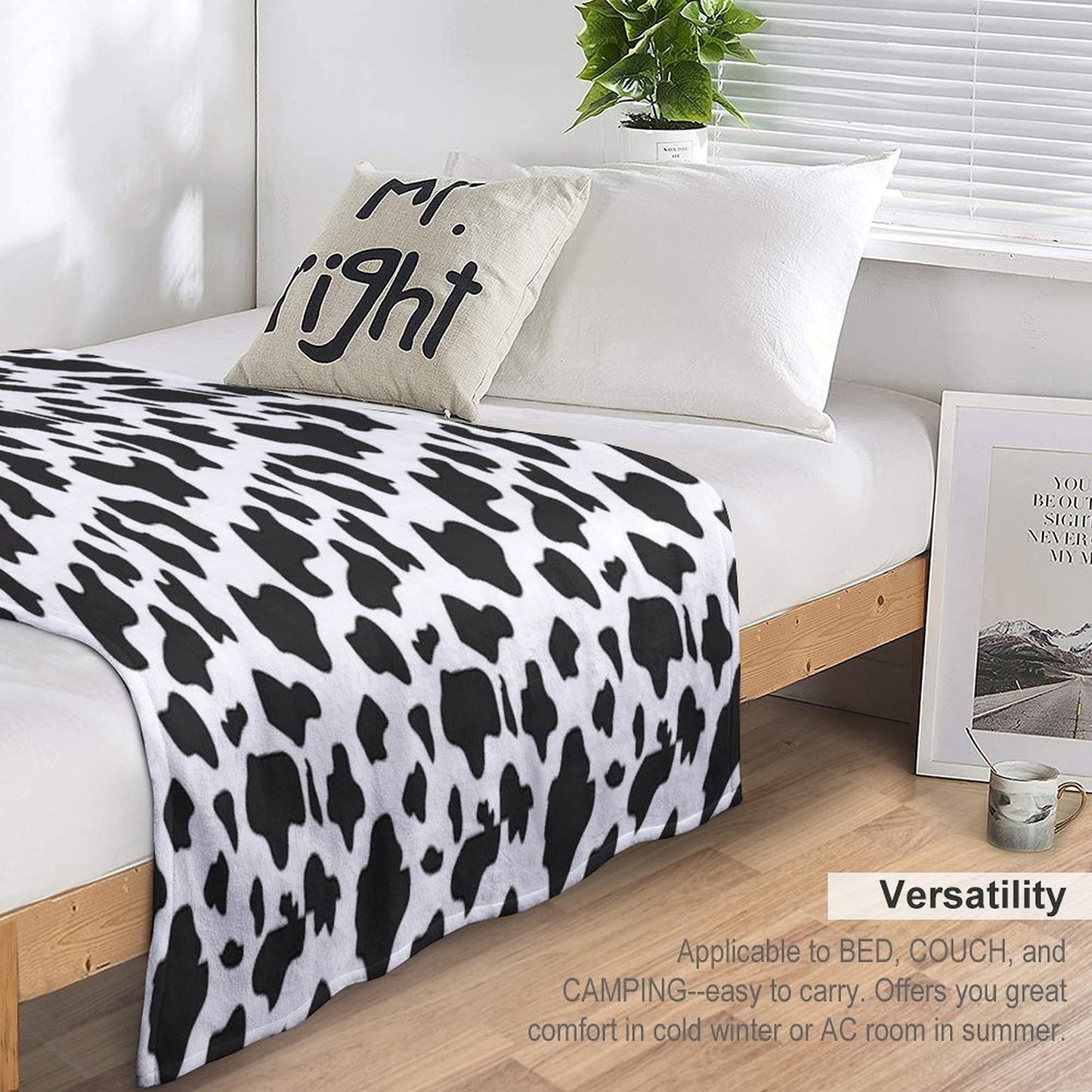 Cow Print Easy Care Throw Blanket