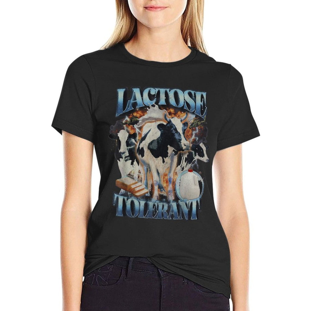 Lactose Tolerant Funny Cow Farm Milk Men Women  Graphic-printed T-Shirt