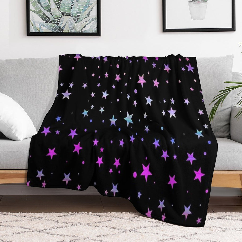 Pastel Starry Colorful Rainbow Stars Compact Throw Blanket