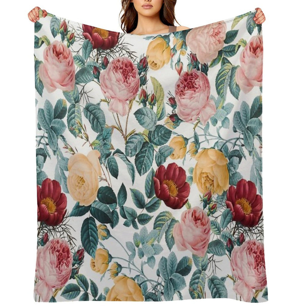 Vintage Garden VI Anti-pilling Throw Blanket