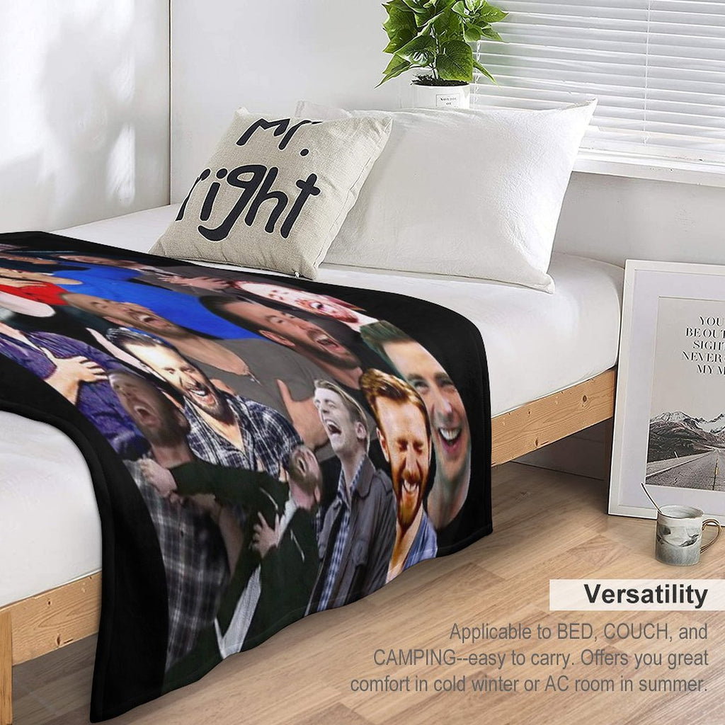 Chris Evans Laughing Shrink-resistant Throw Blanket