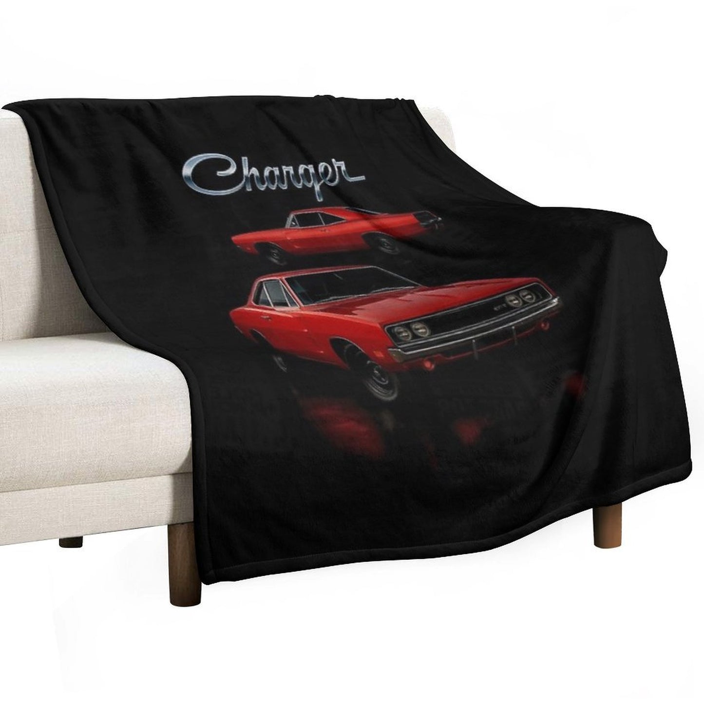 1970 Charger RT Red Classic Muscle Car Art Durable Throw Blanket