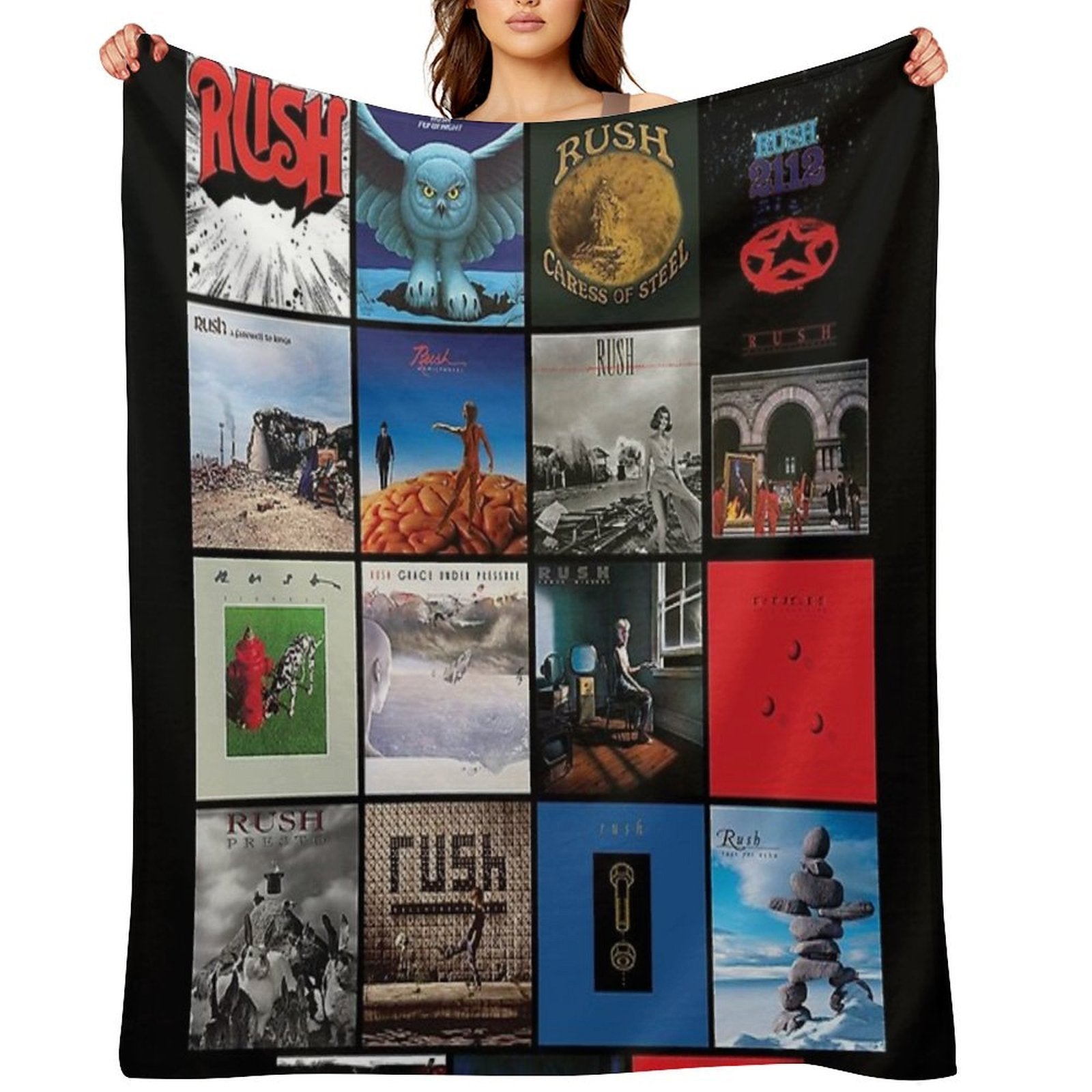 All Album Posters RushBand Completed  007 Sustainable Throw Blanket