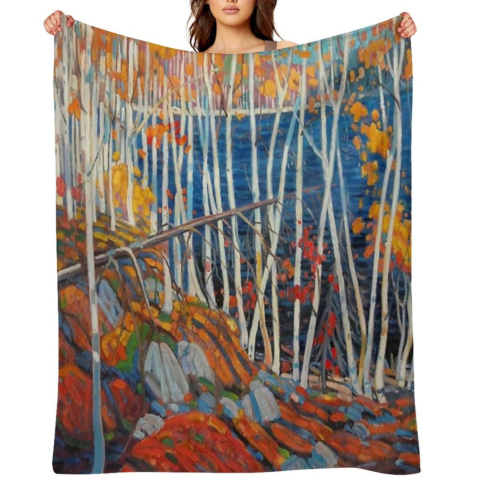 In The Northland (Group Of Seven) by Tom Thomson Canadian Landscape Versatility Throw Blanket