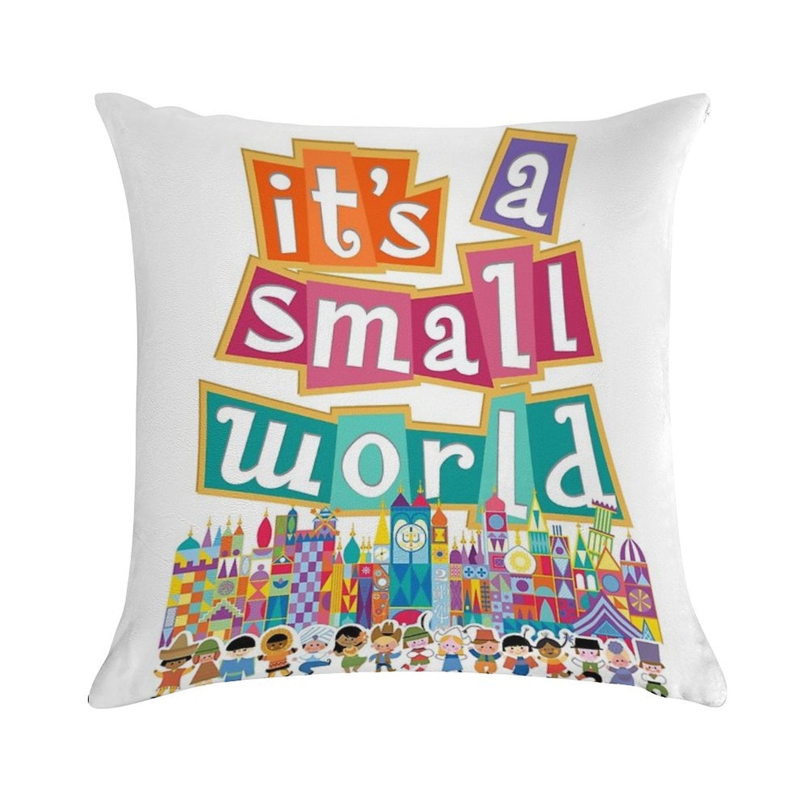 It's A Small World - Full Graphic by Kelly Design Company Soft High-Density Material Throw Pillow