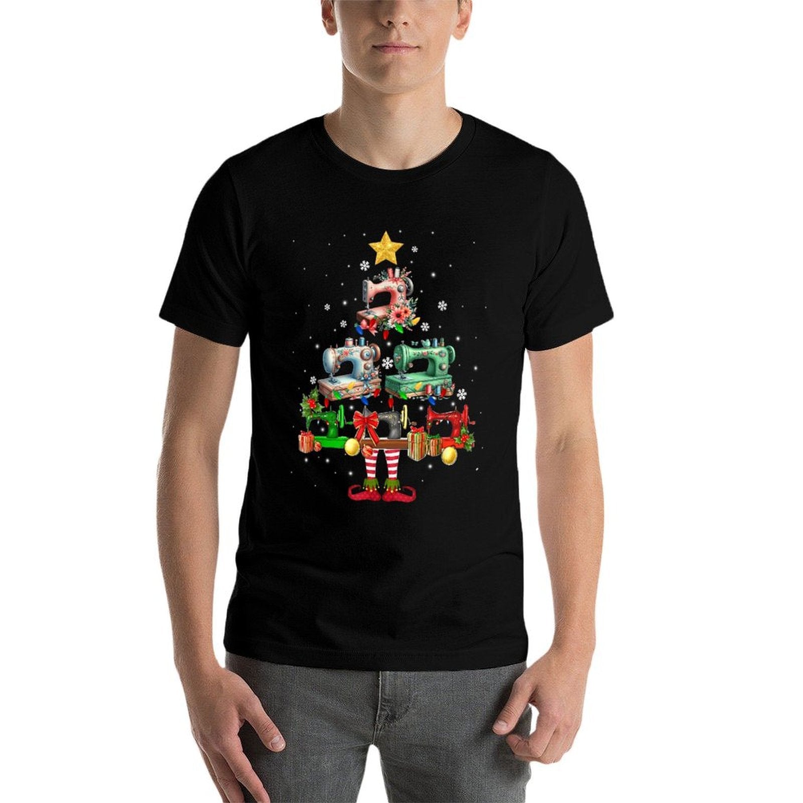 Sewing Machine Quilting Christmas  Moisture-wicking T-Shirt