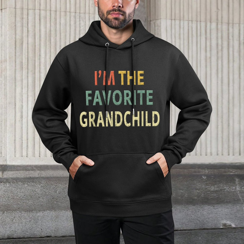 Funny Im The Favorite Grandchild Nice Grand Kid Gift Shrink-Resistant Hoodie