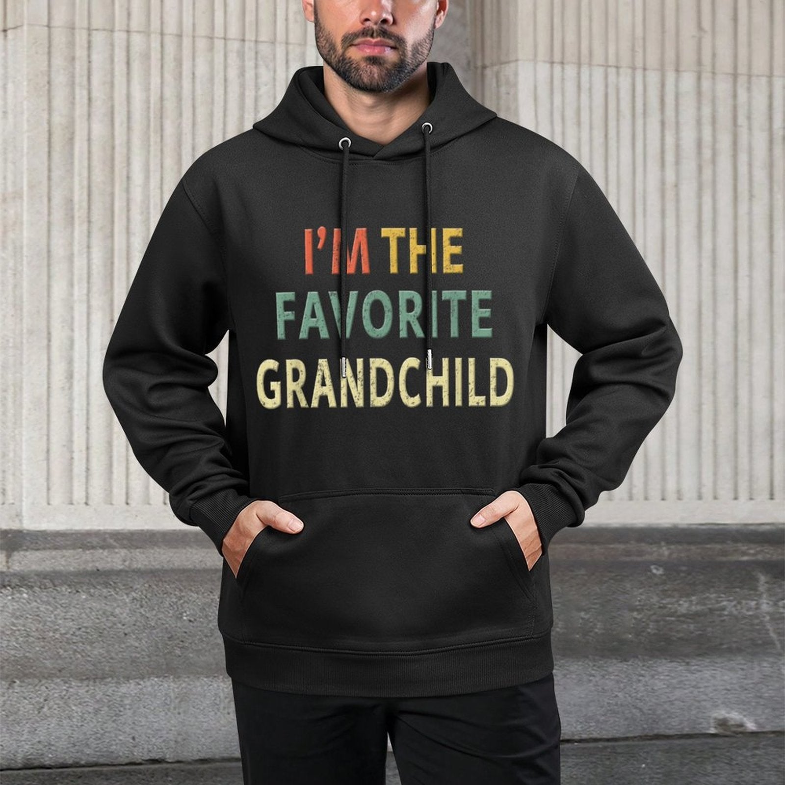 Funny Im The Favorite Grandchild Nice Grand Kid Gift Shrink-Resistant Hoodie