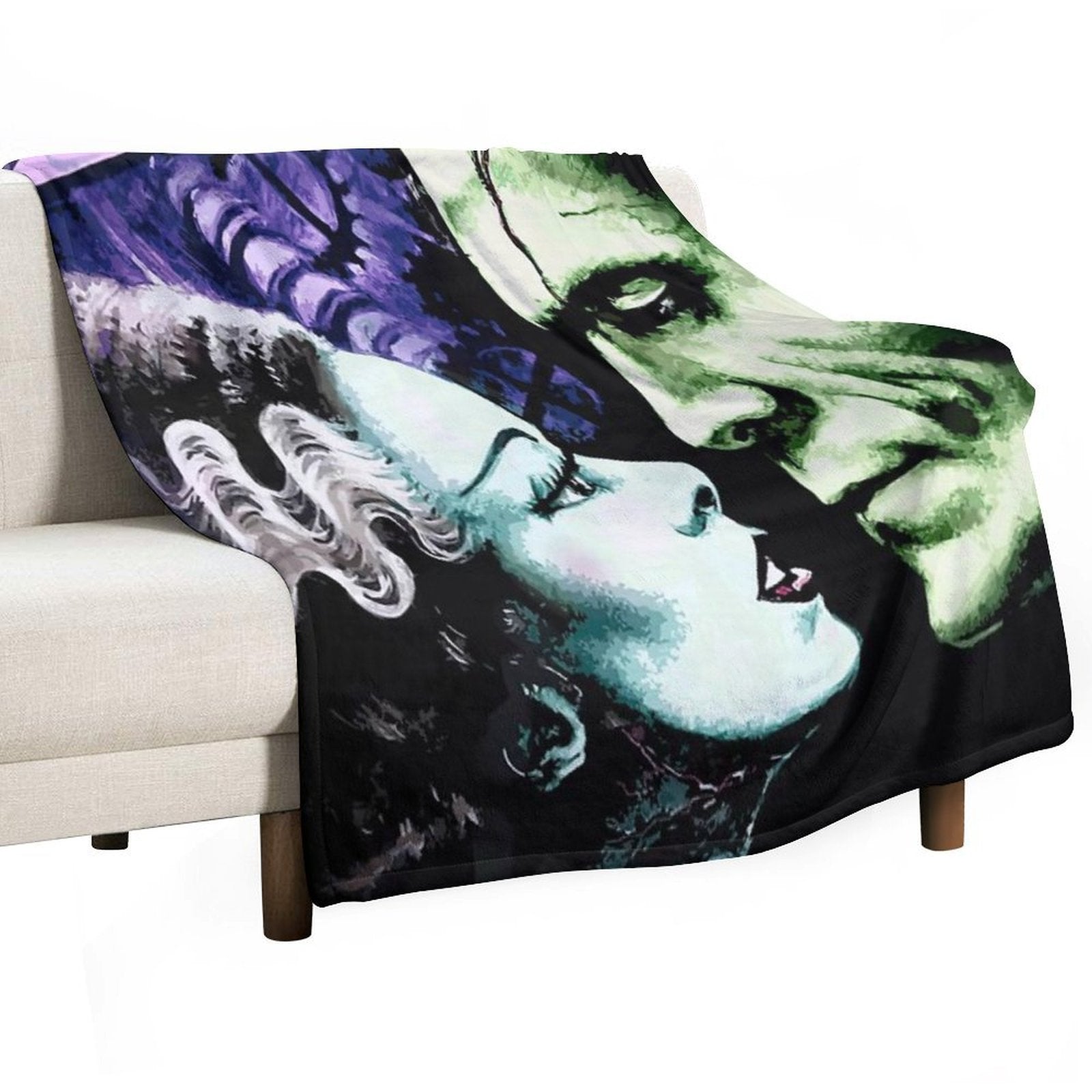 Bride & Frankie Monsters in Love Velvety-soft Throw Blanket