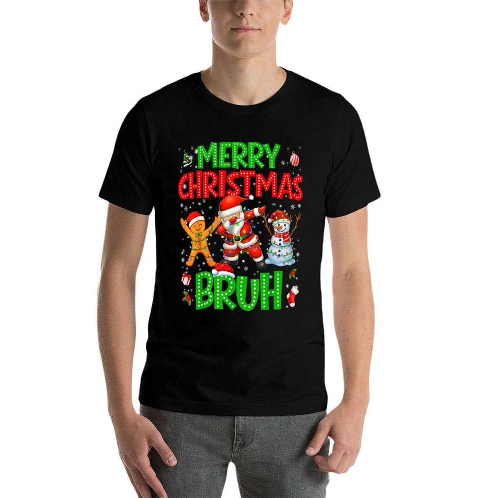 Merry Christmas Bruh Dabbing Santa Xmas Toddler Boy  Stretchy T-Shirt