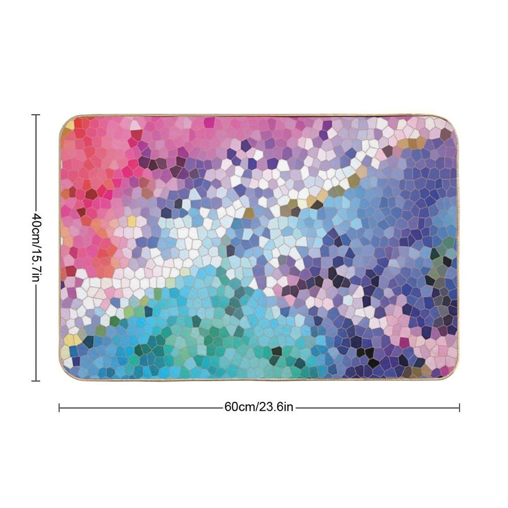 Pink Terrazzo Pattern  Fade-Resistant Bath Mat