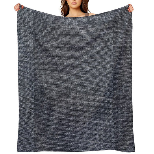 Grey Tweed Fabric Texture All-season Throw Blanket